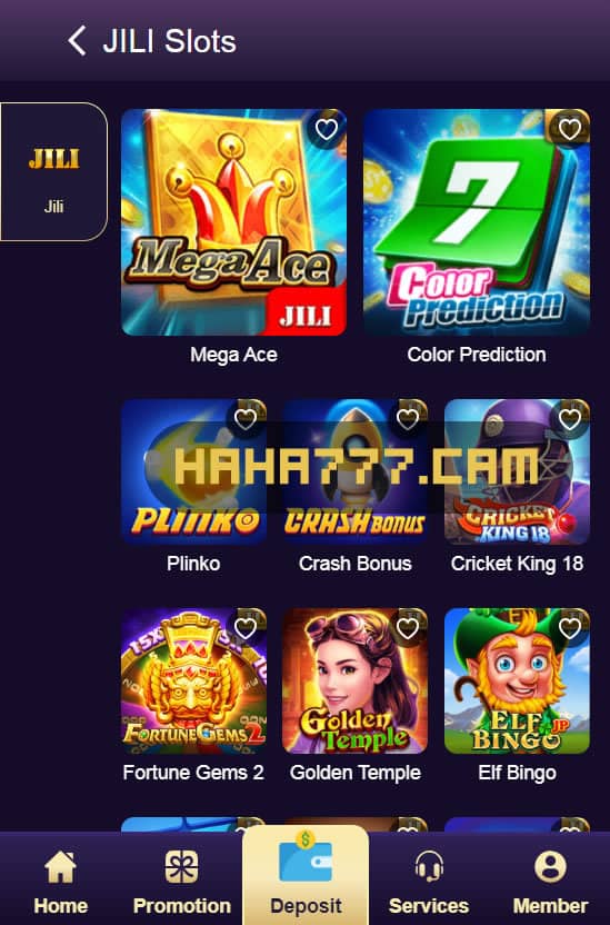 Haha777 A wide variety of games